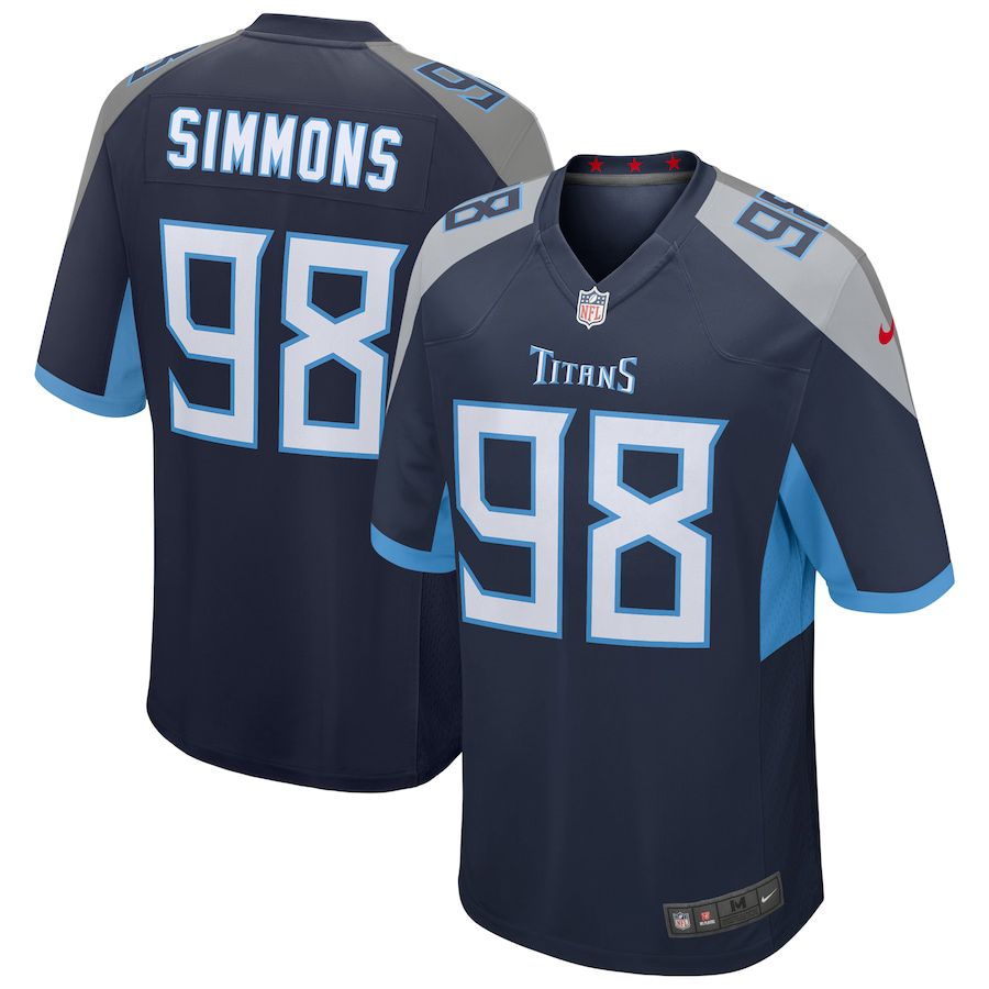 Men Tennessee Titans #98 Jeffery Simmons Nike Navy Game NFL Jersey